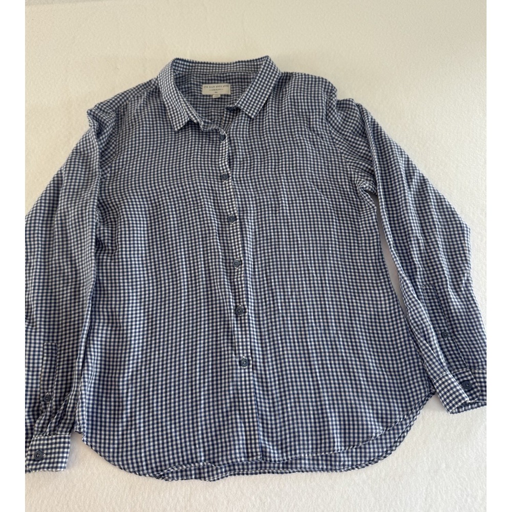 The Blue Shirt Shop W4th & Jane Gingham Button Down Shirt Blue White Slim M